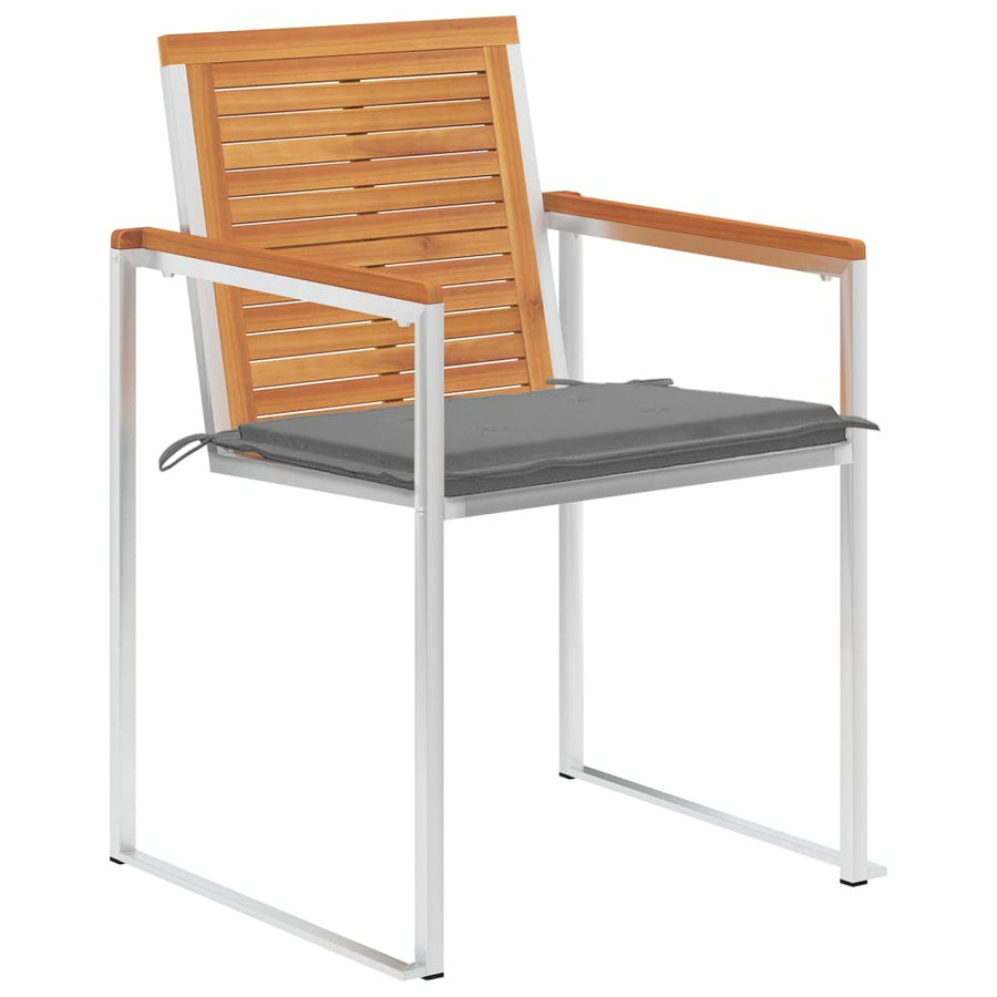 Tuinstoelen 6 St Met Kussens Massief Acaciahout Grijs