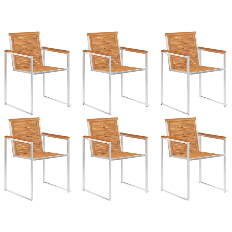 Tuinstoelen 6 St Met Kussens Massief Acaciahout Grijs
