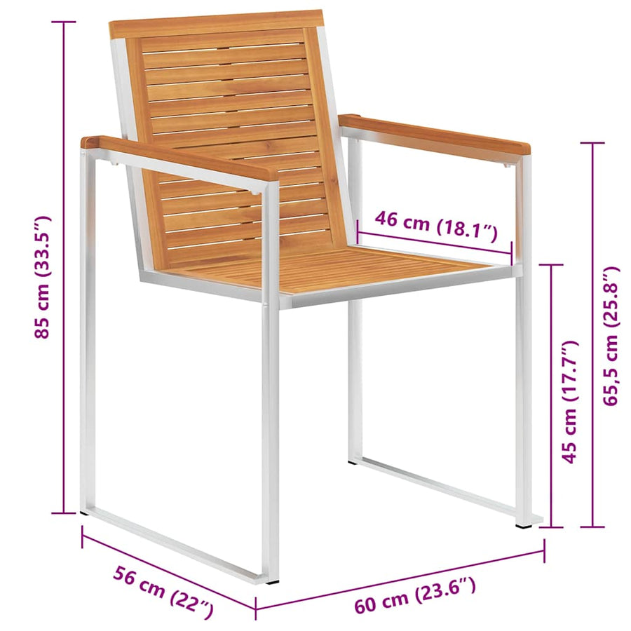 Tuinstoelen 6 St Met Kussens Massief Acaciahout Beige