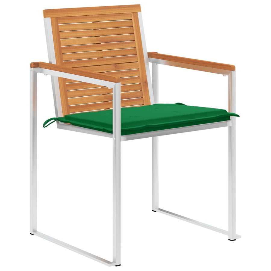 Tuinstoelen 6 St Met Kussens Massief Acaciahout Groen