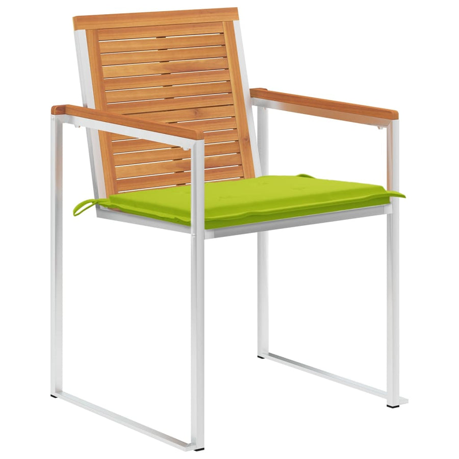 Tuinstoelen 6 St Met Kussens Massief Acaciahout Heldergroen
