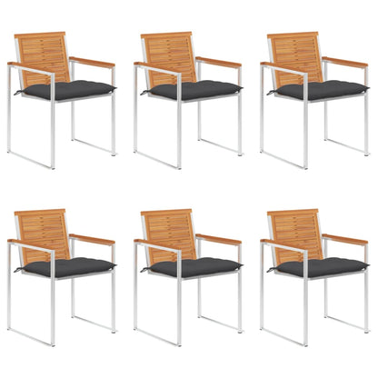 Tuinstoelen 6 St Met Kussens Massief Acaciahout Antraciet