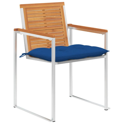 Tuinstoelen 6 St Met Kussens Massief Acaciahout Blauw