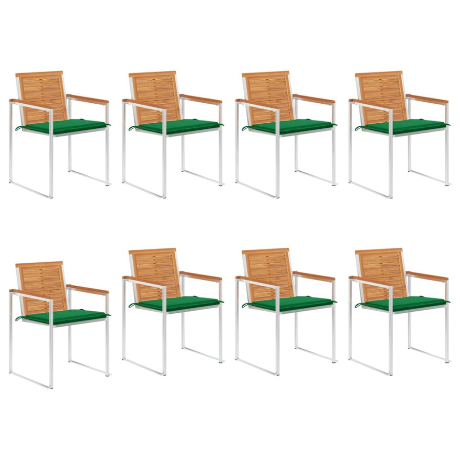 Tuinstoelen 8 St Met Kussens Massief Acaciahout Groen