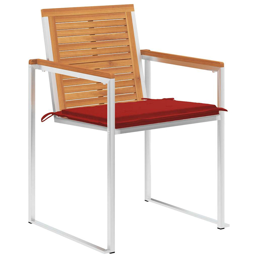 Tuinstoelen 8 St Met Kussens Massief Acaciahout Rood