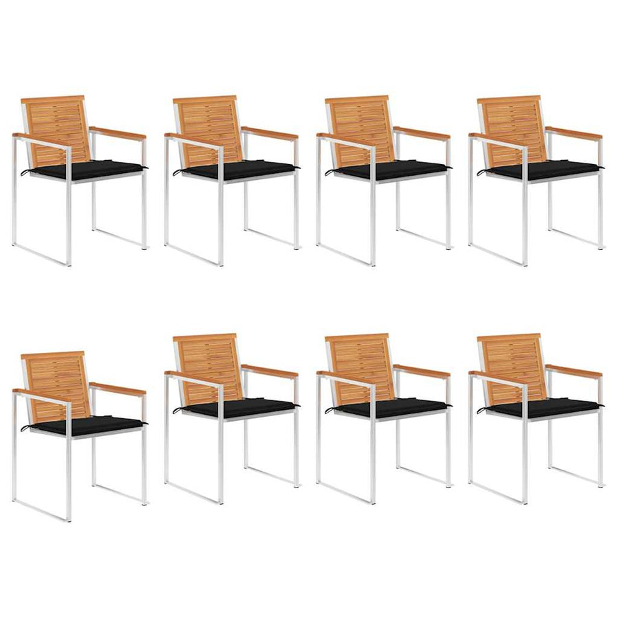 Tuinstoelen 8 St Met Kussens Massief Acaciahout