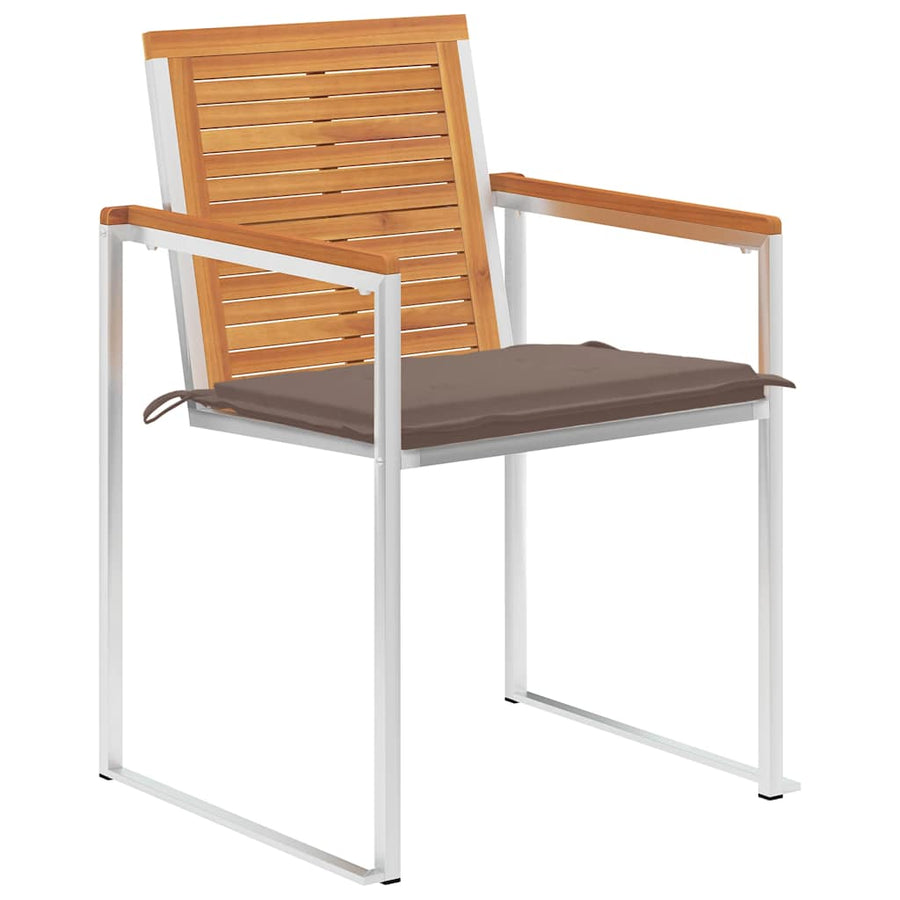 Tuinstoelen 8 St Met Kussens Massief Acaciahout Taupe