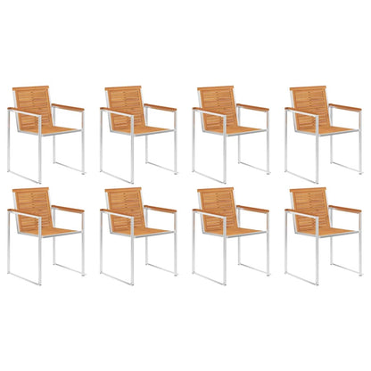 Tuinstoelen 8 St Met Kussens Massief Acaciahout Taupe