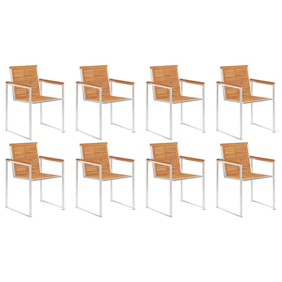 Tuinstoelen 8 St Met Kussens Massief Acaciahout Taupe