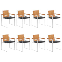 Tuinstoelen 8 St Met Kussens Massief Acaciahout Antraciet