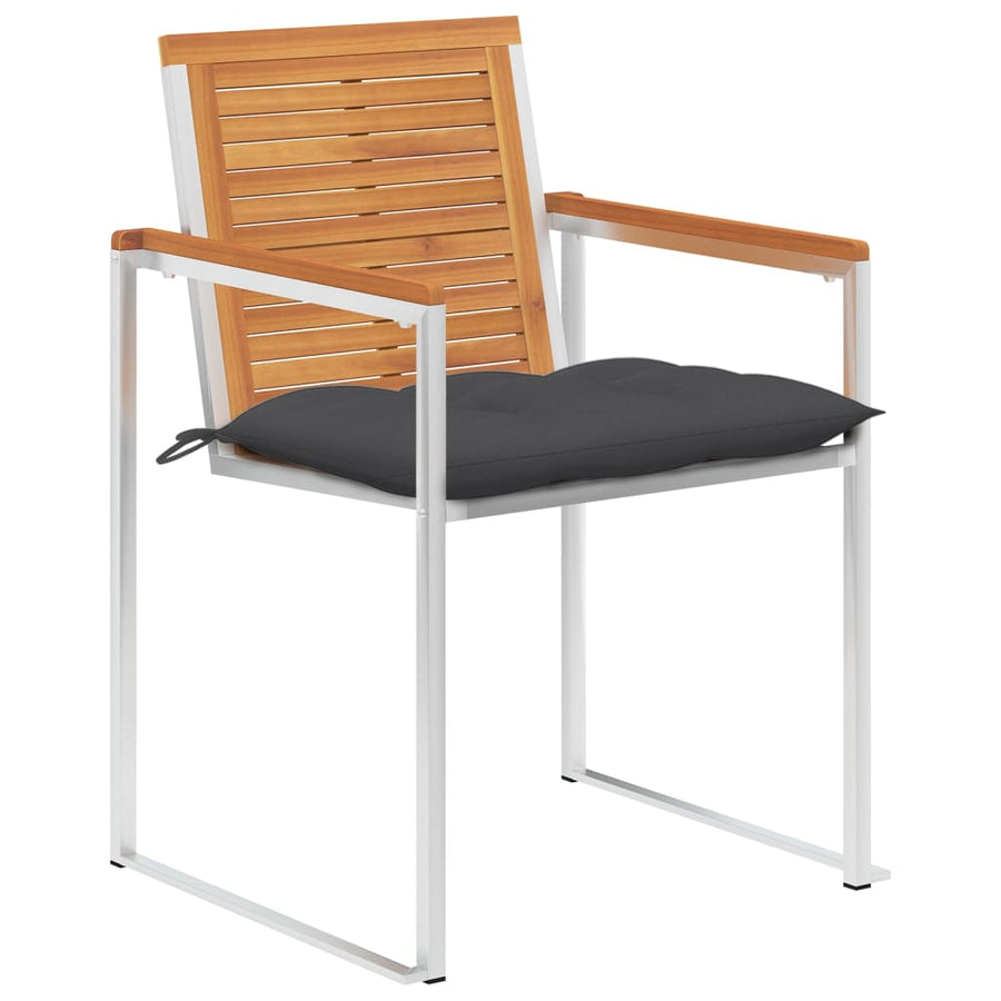 Tuinstoelen 8 St Met Kussens Massief Acaciahout Antraciet