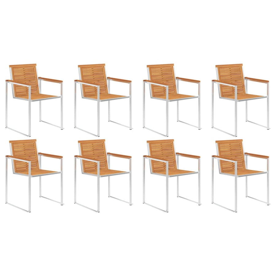 Tuinstoelen 8 St Met Kussens Massief Acaciahout Antraciet