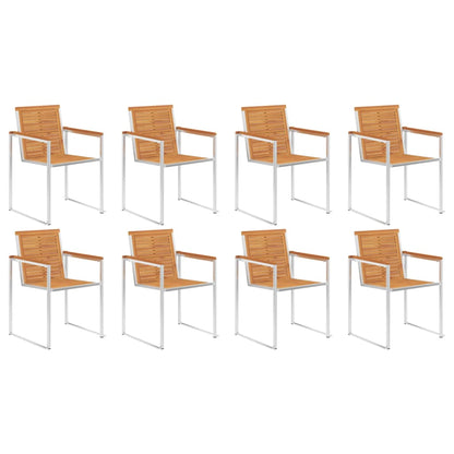 Tuinstoelen 8 St Met Kussens Massief Acaciahout lichtblauw
