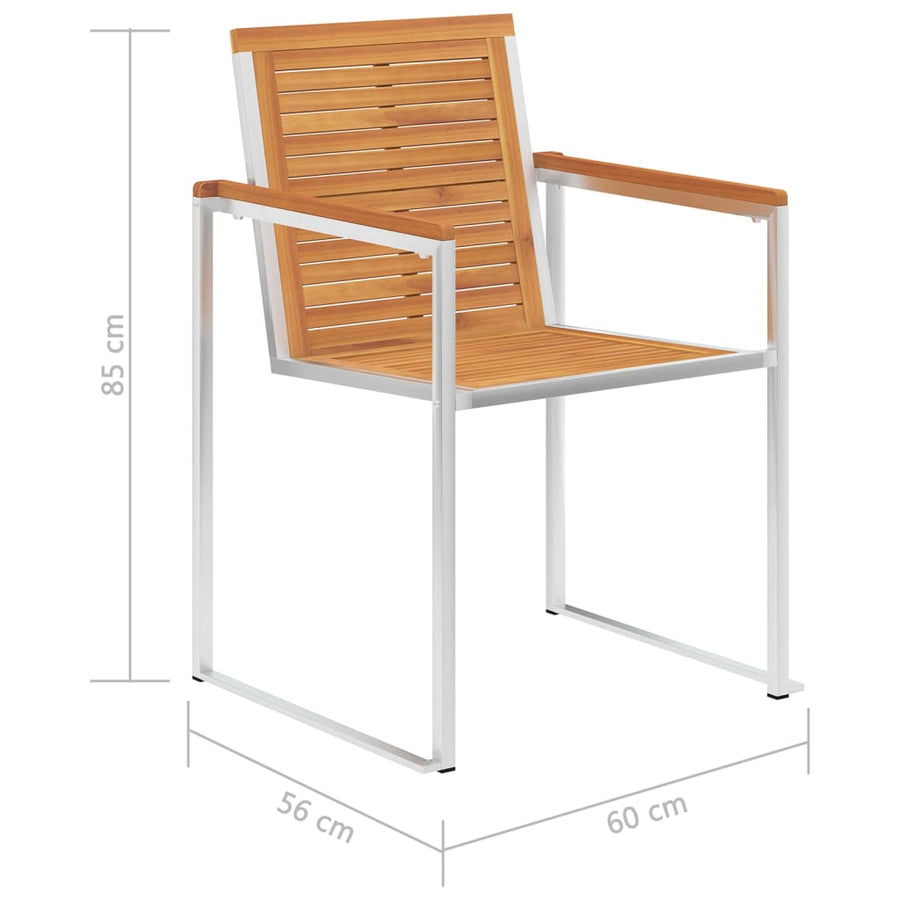Tuinstoelen 8 St Met Kussens Massief Acaciahout Zwart