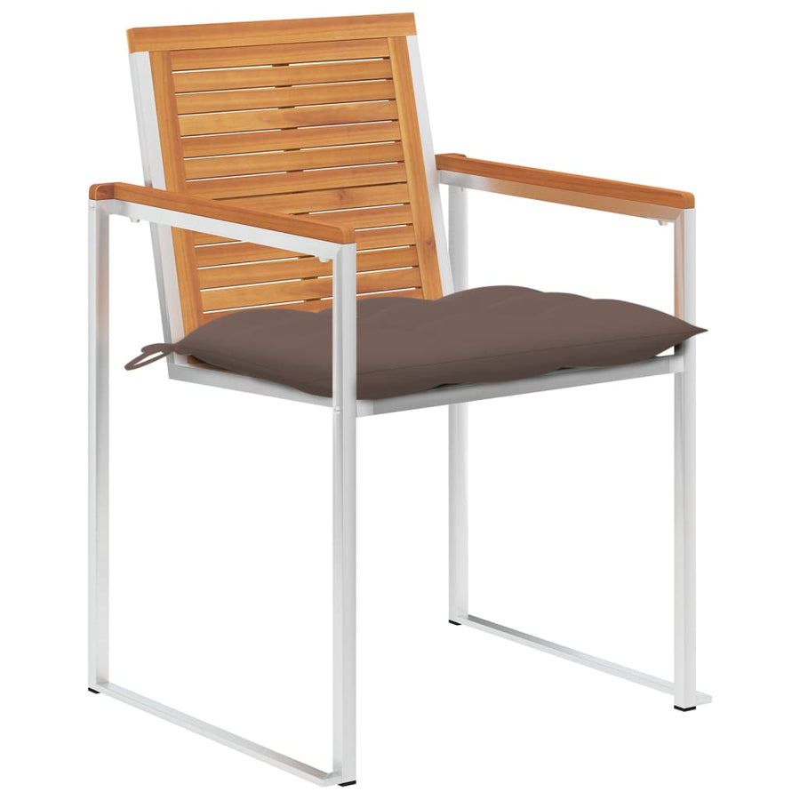 Tuinstoelen 8 St Met Kussens Massief Acaciahout Taupe