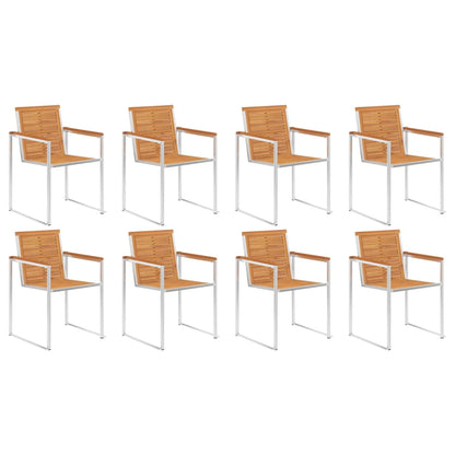 Tuinstoelen 8 St Met Kussens Massief Acaciahout Taupe