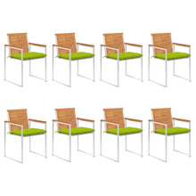 Tuinstoelen 8 St Met Kussens Massief Acaciahout Heldergroen