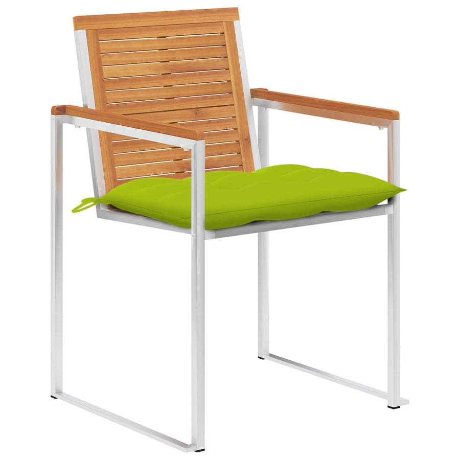Tuinstoelen 8 St Met Kussens Massief Acaciahout Heldergroen
