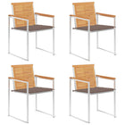 Garden chairs 4 pcs with cushions solid teak