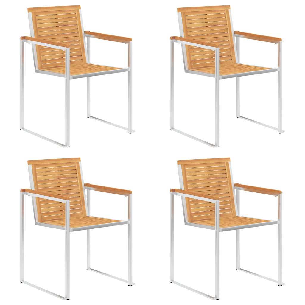 Tuinstoelen 4 St Met Kussens Massief Teakhout Taupe