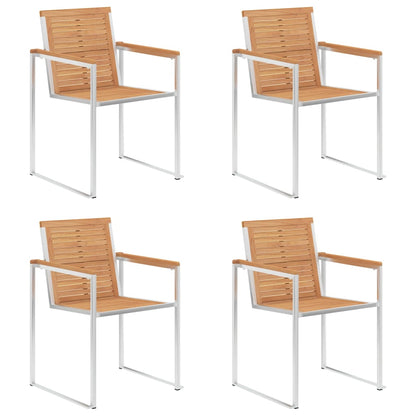 Tuinstoelen 4 St Met Kussens Massief Teakhout Grijs