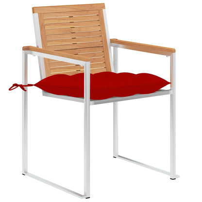 Tuinstoelen 4 St Met Kussens Massief Teakhout Rood