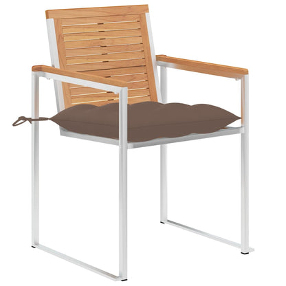 Tuinstoelen 4 St Met Kussens Massief Teakhout Taupe