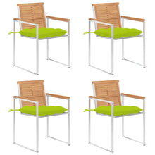 Tuinstoelen 4 St Met Kussens Massief Teakhout Heldergroen