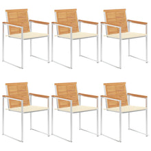 Tuinstoelen 6 St Met Kussens Massief Teakhout Crème