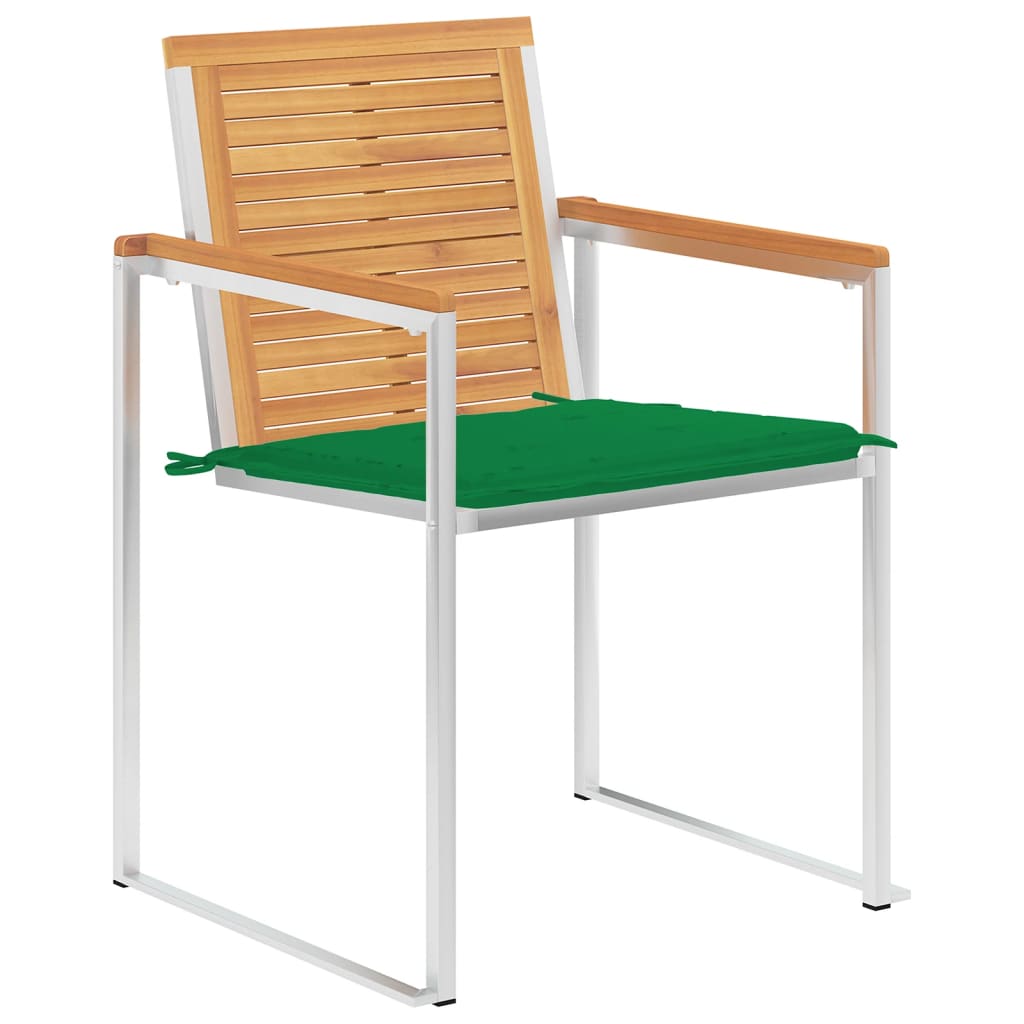 Tuinstoelen 6 St Met Kussens Massief Teakhout Groen