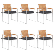Tuinstoelen 6 St Met Kussens Massief Teakhout Antraciet