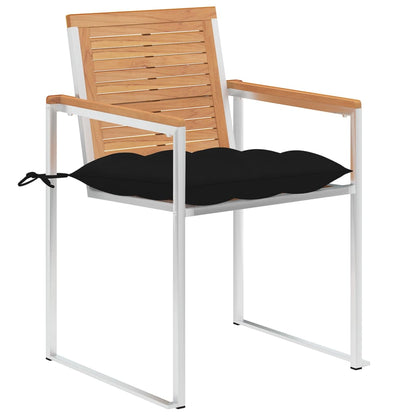 Tuinstoelen 6 St Met Kussens Massief Teakhout Zwart