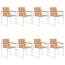 Tuinstoelen 8 St Met Kussens Massief Teakhout Beige