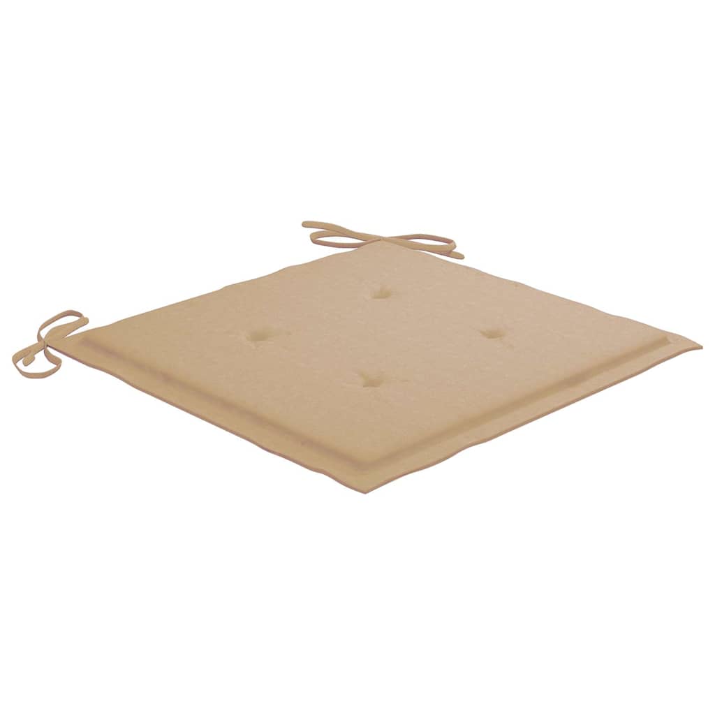 Tuinstoelen 8 St Met Kussens Massief Teakhout Beige