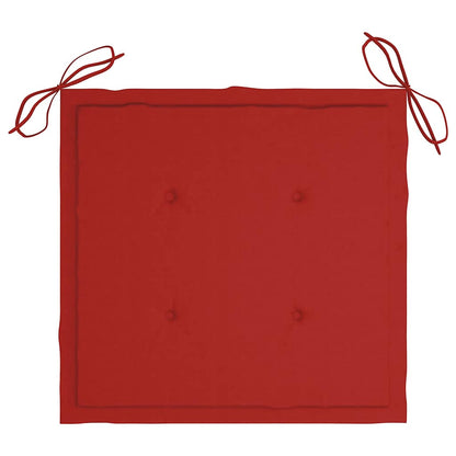 Tuinstoelen 8 St Met Kussens Massief Teakhout Rood