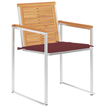 Tuinstoelen 8 St Met Kussens Massief Teakhout Wijnrood