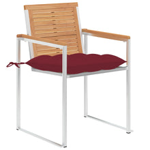 Tuinstoelen 8 St Met Kussens Massief Teakhout Wijnrood