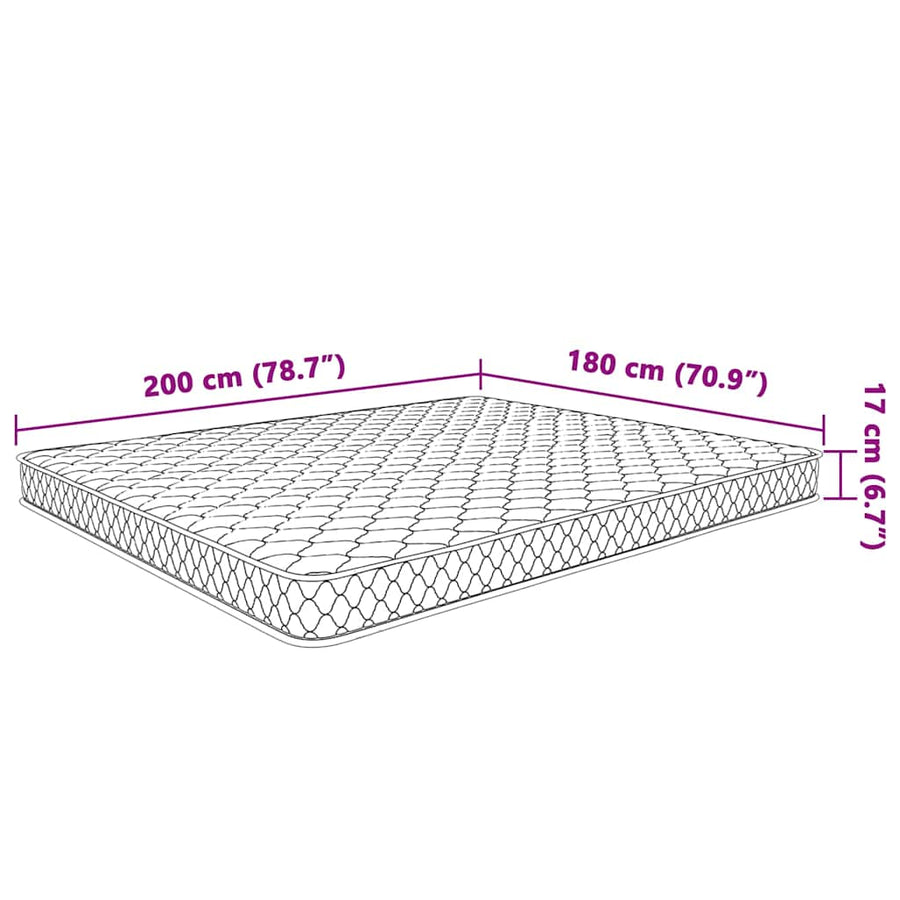 Matras Wit 200 x 180 x 17 cm PU Schuim