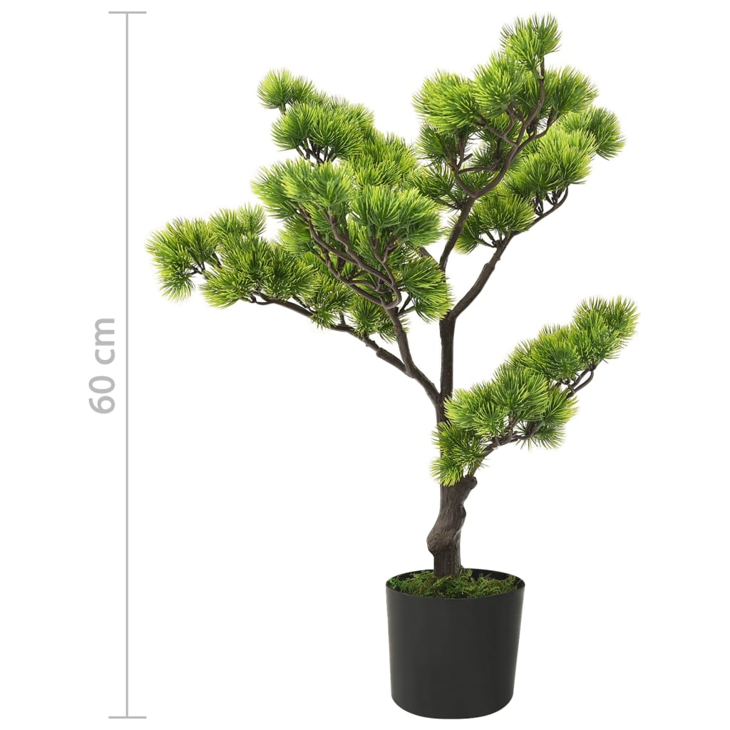Kunstplant met pot pinus bonsai 60 cm groen 60 cm Donkergroen