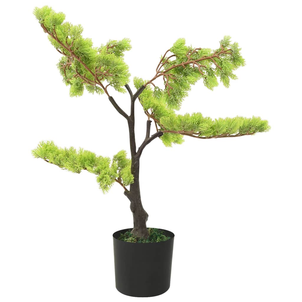 Kunstplant Met Pot Cipres Bonsai 60 cm Zwart en groen