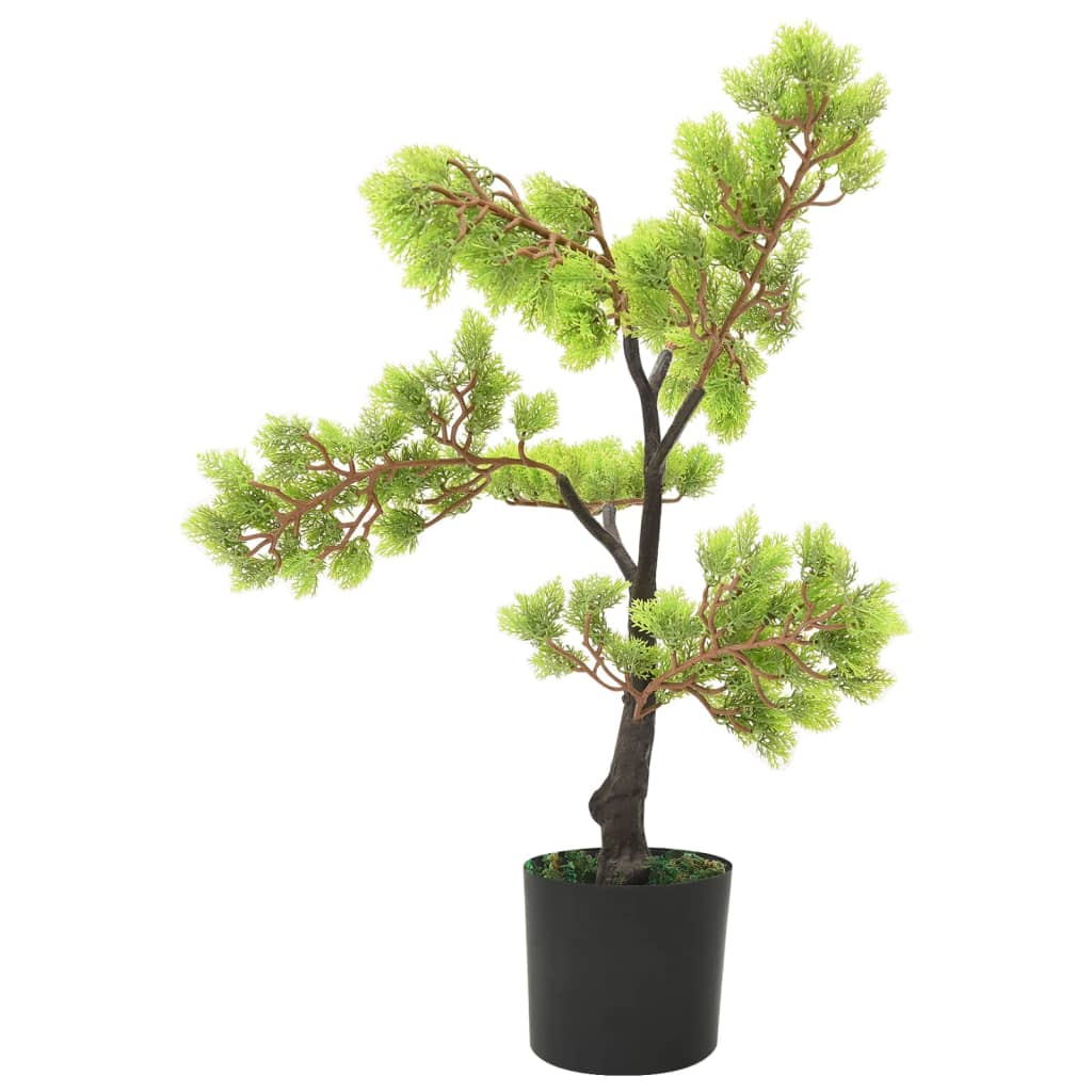 Kunstplant Met Pot Cipres Bonsai 60 cm Zwart en groen