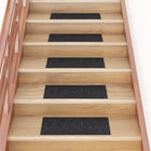 Stair Mats Self-Adhesive 15 pieces 60x25 cm Black Rectangular