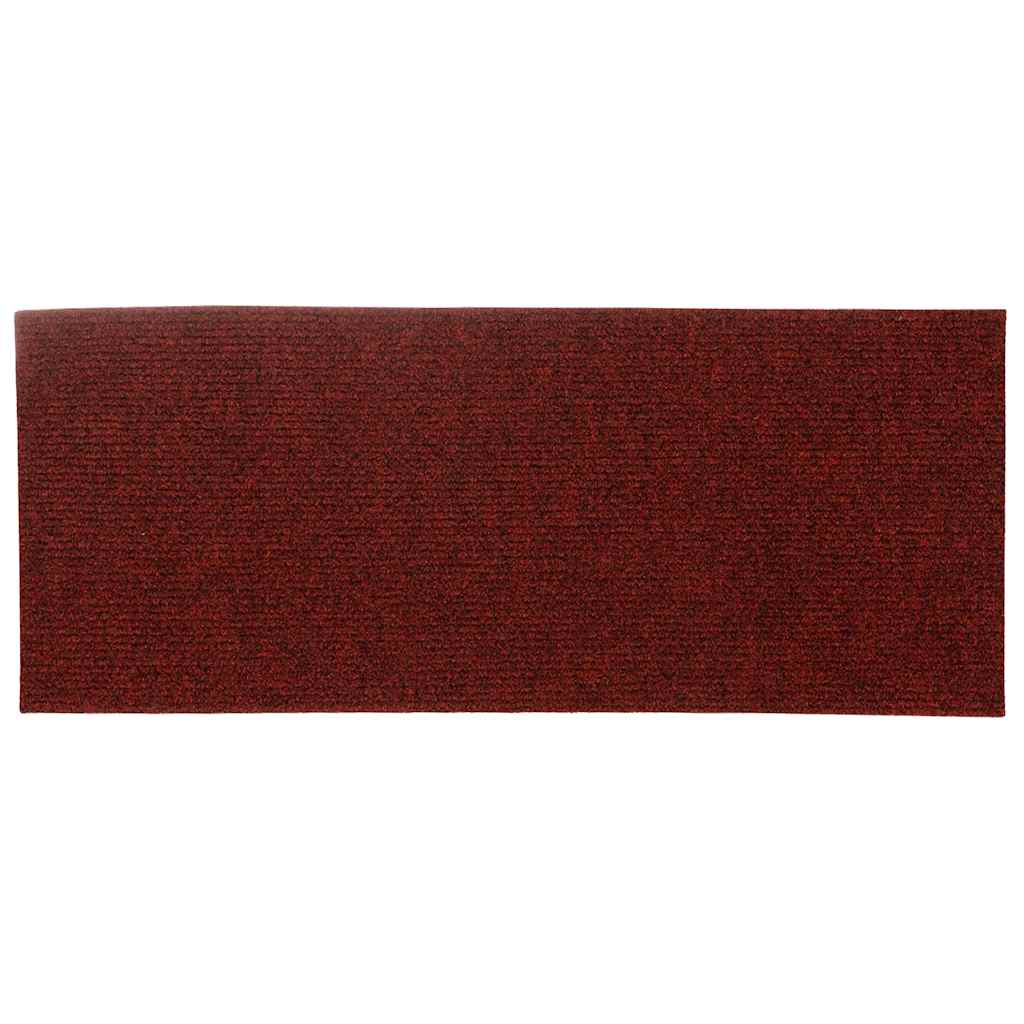 Trapmatten Zelfklevend 15 stuks 60x25 cm Bordeaux Rood Rechthoekig