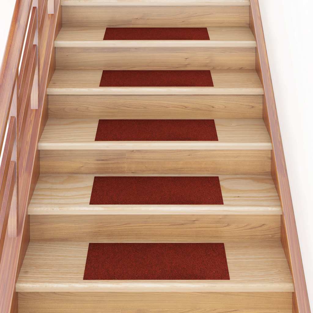 Trapmatten Zelfklevend 15 stuks 60x25 cm Bordeaux Rood Rechthoekig