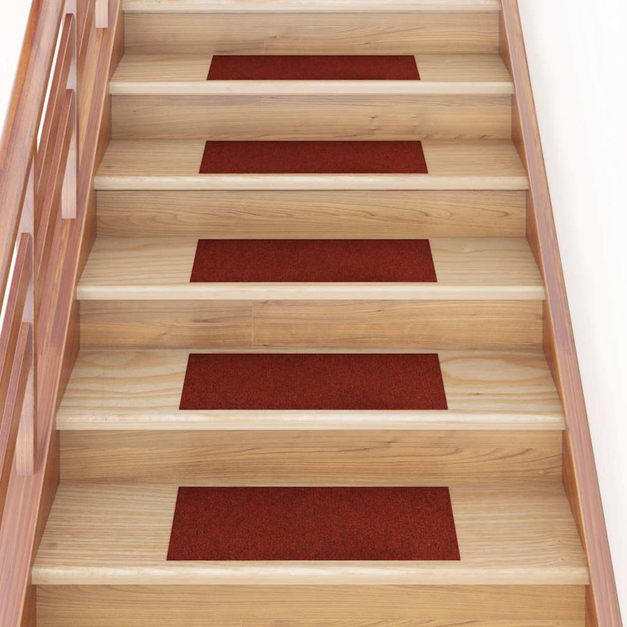 Trapmatten Zelfklevend 15 stuks 60x25 cm Bordeaux Rood Rechthoekig