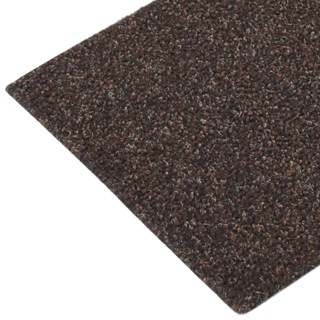 15 St Trapmatten Zelfklevend Rechthoekig 60X25 Cm Donkerbruin 60 x 25 cm