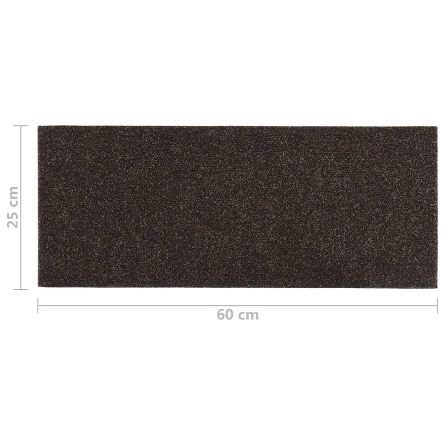15 St Trapmatten Zelfklevend Rechthoekig 60X25 Cm Donkerbruin 60 x 25 cm