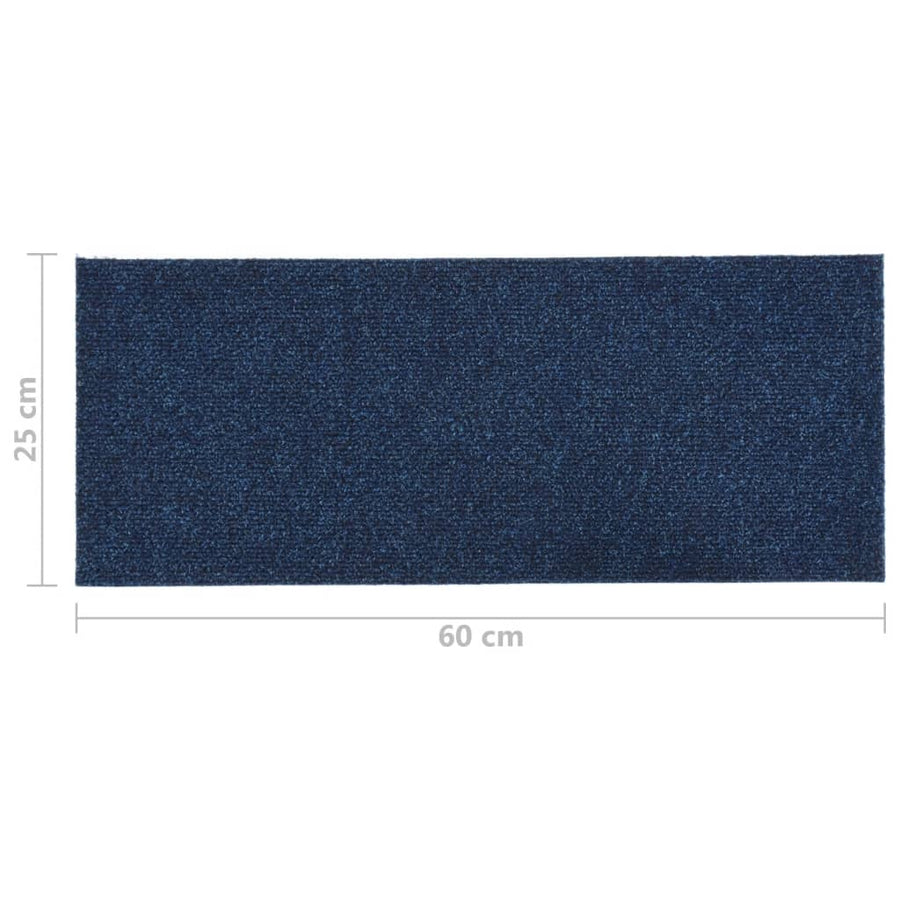 15 St Trapmatten Zelfklevend Rechthoekig 60X25 Cm Blauw 60 x 25 cm