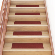 Trapmatten 15 stuks 76x20 cm bordeauxrood