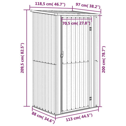 Tuinschuur 118,5X97X209,5 Cm Gegalvaniseerd Staal Bruin